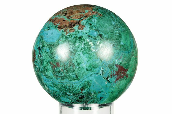 Polished Malachite & Chrysocolla Sphere - Peru #252668